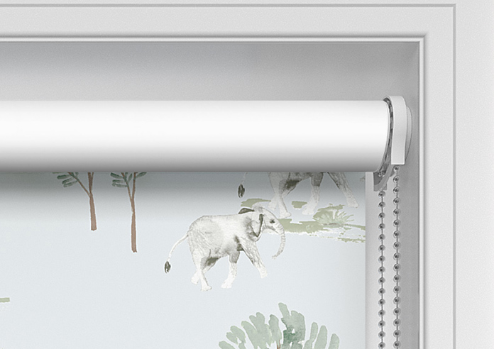 Elephant Herd, Gentle Blue - Twist&Fit Roller Blind - Image 11